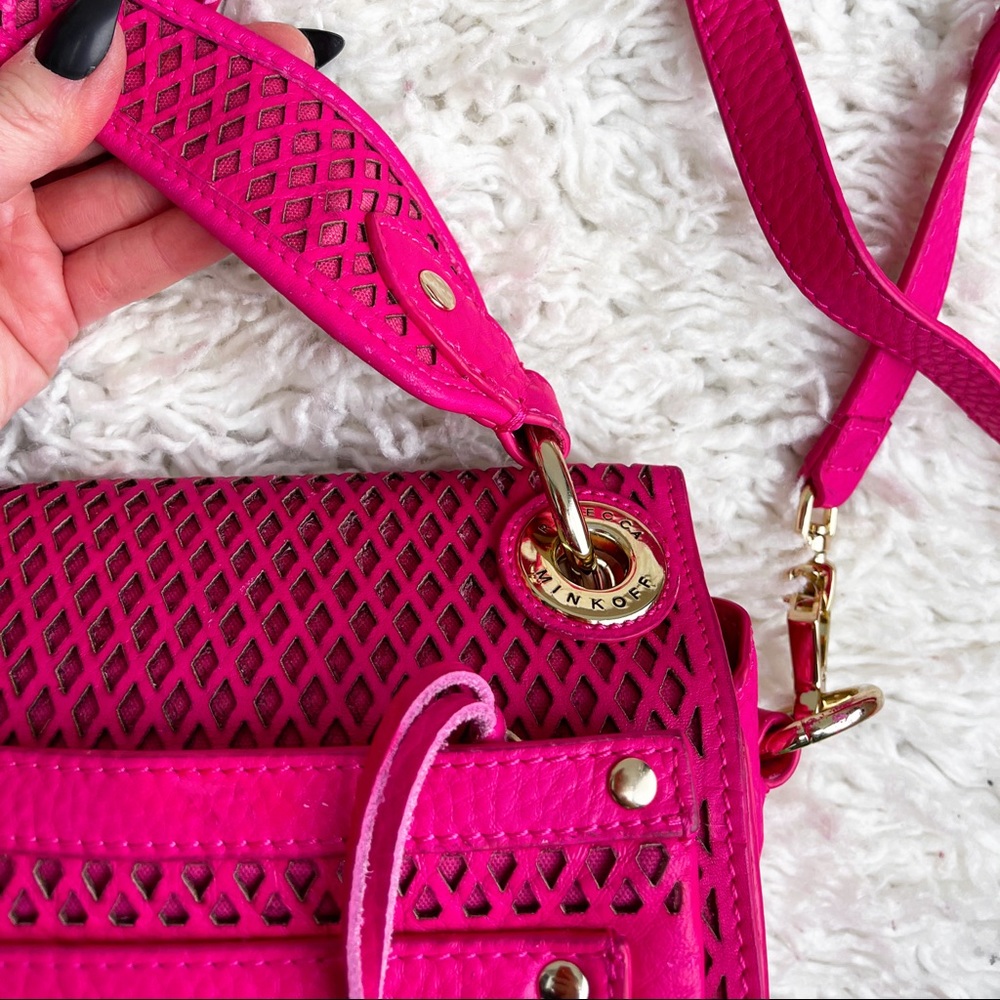 Rebecca Minkoff Perforated Hot Pink Magenta Shoulder bag - Picture 3 of 17